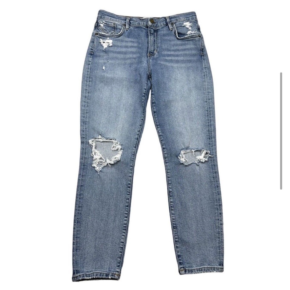Agolde Sophie High Rise Skinny Crop Jeans Size 28 In Breakout Distressed - Picture 4 of 15
